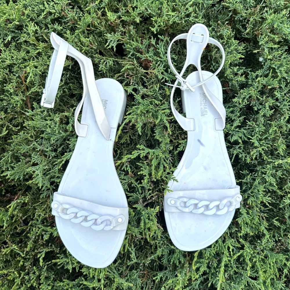 Michael Kors White Rubber Jelly Women's Strappy Sandals Size 6